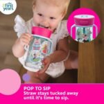 The First Years Disney Minnie Mouse Pop Up Toddler Straw Cup - Dishwasher Safe Toddler Water Bottle with Spout - Transition Sippy Cups for Toddlers - 14 Oz - Ages 12 Months and Up - Image 3
