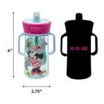 The First Years Disney Minnie Mouse Pop Up Toddler Straw Cup - Dishwasher Safe Toddler Water Bottle with Spout - Transition Sippy Cups for Toddlers - 14 Oz - Ages 12 Months and Up - Image 5