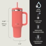Contigo Streeterville 40oz Tumbler Stainless Steel Vacuum Insulated Leak-Proof Cold for 29 Hours Coral - Image 3