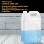 1 Gallon Plastic Jugs with Lids, Water Jugs Bottles Storage Containers with Ergonomic Handle, FDA compliant made in USA HDPE Container (1, Natural, 1 Gallon) - Image 3