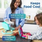 Bentgo Chill Kids Leak-Proof Lunch Box - 4-Compartment Bento Box with Built-In Ice Pack, 3.3 Cup Capacity, PFAS & BPA-Free, Microwave & Dishwasher Safe, Ideal Size for Ages 3 to 7 (Aqua) - Image 3