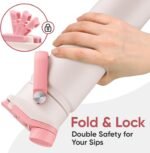 18 oz Insulated Water Bottle with Straw, 2-in-1 Lid, Straw & Spout, Leak Proof, Cup Holder Fit, Stainless Steel with Handle, Reusable, Metal, for Travel, Gym and School (Pale Pink) - Image 4