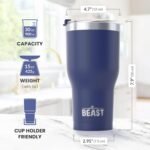 Beast 30 oz Tumbler Stainless Steel Vacuum Insulated Coffee Ice Cup Double Wall Travel Flask (Royal Blue) - Image 5