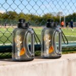 Half Gallon Water Bottle, 95 OZ/2.8 L Water Jug with Straw, Large Water Bottle with Portable Handle, Big Water Jug with Portable Strap for Drinking and Sports Outdoor Gym (Black-2) - Image 7