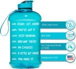 NatureWorks HydroMATE Half Gallon Water Bottle with Times to Drink BPA Free Leak Proof Reusable Jug with Handle 64 oz - Image 3