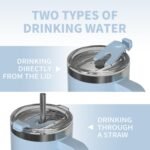 30 oz Tumbler with Handle,Tumbler with Lid and Straw,Double Wall Insulated Cup Stainless Steel Travel Mug(Cold for 34 Hours),Water Bottle for Iced Tea,Coffee,Cold Beverages(Blue) - Image 5