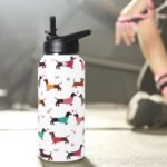 32oz Dachshund Insulated Stainless Steel Sports Water Bottle with Straw, Hiking, Cycling, Gym, Dog Gifts for Women - Image 4