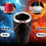 2-in-1 Car Cup Cooler Warmer Smart Temperature Control Travel Coffee Car Cup Holder， Smart Car Tumbler Holder Suitable for Coffee, Baby Bottles, Water, Tea, Drinks(Black and Silver) - Image 4