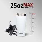 ShakerZoo-1 Pack-Protein Shaker bottles for Protein Mixes, Insulated Stainless Steel Shaker cup (White) - Image 4