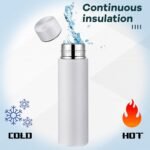 Irenare 5oz Mini Water Bottle Mini Insulated Stainless Steel Bottle Purse Water Bottle Cute Leak Proof Flask Keeps Drink Cold and Hot for Purse Women(White,1 Piece) - Image 4