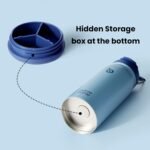 BOTTLE BOTTLE 16 oz sports water bottle stainless steel insulated kids water bottle with straw and pills holder for gifts and school（blue） - Image 3