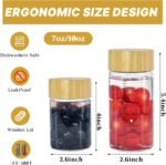 Juice Glass Bottles 10oz, 4 Pack Wide Mouth Glass Water Bottles with Bamboo Lids, for Juicing, Smoothies, Infused Water, Beverage Storage, BPA Free, Wooden Lid, Leakproof, Reusable, Borosilicate - Image 3