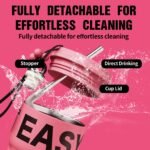 18oz Travel Coffee Mug Tumbler with Lid and Straw, 18/10 Stainless Steel, 6-Layer Insulation, Spill Proof, Leak Proof Tumbler with Straw Mouth Rotary Lock, Coffee Mugs for Women - Hot Pink - Image 3