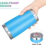 VEGOND 20oz Tumbler with Lid and Straw Stainless Steel Tumbler Cup Bulk Vacuum Insulated Double Wall Travel Coffee Mug Powder Coated Coffee Cup(Sky Blue 12 Pack - Image 4