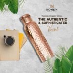 100% Copper Water Bottle, Hammered Finish Design, (34 Oz/1000ml), Ayurvedic Copper Bottle for Drinking water with Nature Health Benefits, Leak-Proof, Durable & Eco-friendly - Image 3
