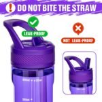 OLDLEY 20 kids Water Bottle with Straw,Tritan BPA-Free,Leak-Proof Design for Travel,Home, School, (Deep Purple) - Image 4