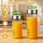 12 oz Glass Juice Bottles with Lids - 4 Pack Wide Mouth Borosilicate Glass Water Bottles with Stainless Steel Lids for Juicing, Smoothies, Infused Water, Milk, Leakproof & Reusable, BPA-Free - Image 3