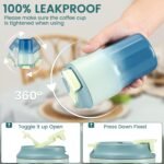 16 Oz Travel Coffee Mug, Leak Proof Portable Coffee Tumbler Reusable, Double-Wall Stainless Steel Vacuum Insulated Coffee Cups Dual - Drink Lid for Hot and Cold Drink/Coffee (Dark Blue) - Image 3