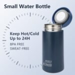 Simcat 9 oz Small Stainless Steel Vacuum Insulated Water Bottle with Silicone Handle and Leakproof Lid, Cold and Hot Drinks, for Travel, Gym, Camping and Hiking (Dark blue) - Image 3