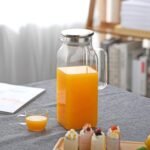 1.8-liter glass water bottle with lid, 60 ounce heat-resistant glass water bottle for refrigerator, with handle, suitable for parties and families. Used for tea, coffee, lemonade, juice, etc - Image 5