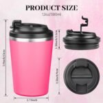 Ceramic Coffee Mug, Ceramic lined tumbler, spill proof cup, Double Wall Powder Coated Insulated Coffee Mug, Stainless Steel Cup for Outdoor, Powder Coated Peach - Image 4
