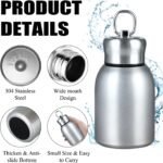 Stainless Steel Mini Vacuum Insulated Insulated Water Bottle for Hot & Cold Drinks, Travel Coffee Cup 10.2oz /300ml (silver) - Image 3