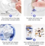 4 Pack Acrylic Snow Globe Tumbler with Bamboo Lids and Straws 16 oz Plastic Snowglobe Tumbler with Pre Drilled Hole Clear Double Wall Snowglobe Cups for Snow Globe Glitter DIY - Image 3