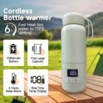 Portable Bottle Warmer for Travel, 11 Ounces Portable Baby Bottle Warmer with Fast Heating & Long Battery Life, Adjustable Temp & Keep Warm for Water and Milk, Meets One-Day Feeding Needs (Green) - Image 4