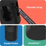 Hydro Gallon® - 1 Gallon Water Bottle Jug with Insulated Sleeve and Straw Lid, Handle, Time Marker, Pocket, Shoulder Strap. Daily Intake Leakproof BPA free Large Big Bottle Men. 128oz (Black) - Image 4