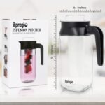 Small Fruit Infuser Water Pitcher - 36 Ounce Food Grade Borosilicate Glass Infusion Jug for Iced Juice, Beverages, Lemon, Fruit Wedges & Herbs | 4.5 Cups - Image 4