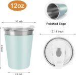 Ymmy Sam Kids Stainless Steel Cups with Lids & Straws, 12oz Metal Tumblers, Unbreakable Toddler Cups for Hot & Cold Drinks, Leakproof, 6Pack - Image 4