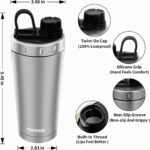 TOOFEEL Protein Shaker Bottle 20 oz - Double Walled Insulated Vacuum Cup for Protein Shakes, Keeps Cold/Hot, Metal Stainless Steel, Preworkout Gym - Image 5