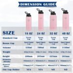 STACEGEELE Insulated Vacuum Water Bottle with Spout Lid & Screw on Top | Stainless Steel Flask for Kids Leak Proof Lightweight Eco Friendly 18oz / 24oz / 32 oz / 40oz(32oz Pink) - Image 5