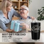 SANDJEST Best Dad Ever Tumbler with Lid - 20oz Insulated Stainless Steel Cup- Coffee Mug for Sport Travel Office, Gift for Father’s Day Birthday - Image 3