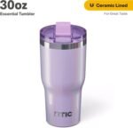 RTIC 30oz Essential Tumbler with Lid, Ceramic Lined, Insulated, Stainless Steel, Metal, Double Wall Vacuum-Insulation, Travel Cup for Iced Coffee, Tea, Hot and Cold Drink, Lavender Glitter - Image 3