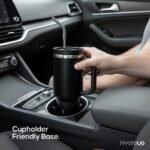 40oz Travel Tumbler Cup with Handle, Two-Way Slider Lid, Stainless Steel Straw with Silicone Tip, Vacuum Insulated Water Bottle for Hot & Cold Drinks, Great Gifts for Mom - Image 3