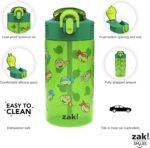 Zak Designs Teenage Mutant Ninja Turtles Kids Water Bottle For School or Travel, 16oz 2-Pack Durable Plastic Water Bottle With Straw, Handle, and Leak-Proof, Pop-Up Spout Cover (TMNT) - Image 4