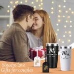 DHQH Personalized Mr and Mrs EST 2026 Gift Stainless Steel Travel Tumbler & Leather Luggage Tag Set - Wedding Gifts for Couples 2026 Perfect Newlywed, Engagemen and Bridal Shower Gifts - Image 7