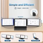 Laptop Screen Extender, 14'' FHD 1080P IPS Ultra-Thin Dual/Triple Monitor Display, HDMI/USB-C Plug-Play Portable Monitor for Laptop, Built-in Speakers(Mac, Win, Android) - Image 4