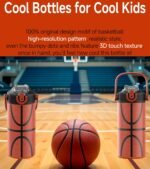 14oz/400ml Insulated Kids Water Bottle, Odor-Free Surgical Grade Liner, Dishwasher-Safe, Name Spot, Soft Sipper, Gift for Sports Fan (Basketball) - Image 3