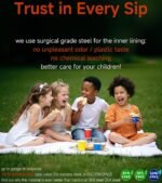 14oz/400ml Insulated Kids Water Bottle, Odor-Free Surgical Grade Liner, Dishwasher-Safe, Name Spot, Soft Sipper, Gift for Sports Fan (Basketball) - Image 4