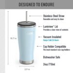THERMOS ICON SERIES, Stainless Steel Cold Tumbler with Lid and Straw - 24 Ounce, Glacier - Vacuum Insulated Tumbler - Image 3