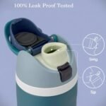 24oz Insulated Stainless Steel Water Bottle - Double Wall Vacuum Flask with Push-Button Leak-Proof Lid - Keeps Cold 24h, Hot 12h - Sweat-Proof Reusable Sports Bottle for Gym, Office &Travel (Denim) - Image 3