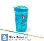 Nuby All in One Snack Bowl and No Spill Soft Straw Cup - Snack N' Sip Colors and Prints May Vary - Holds: 4.5 oz Container with Lid and 9 oz/ 270 ml Straw Cup (12 Months +) - Image 4