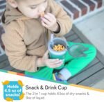 Nuby All in One Snack Bowl and No Spill Soft Straw Cup - Snack N' Sip Colors and Prints May Vary - Holds: 4.5 oz Container with Lid and 9 oz/ 270 ml Straw Cup (12 Months +) - Image 5