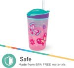 Nuby All in One Snack Bowl and No Spill Soft Straw Cup - Snack N' Sip Colors and Prints May Vary - Holds: 4.5 oz Container with Lid and 9 oz/ 270 ml Straw Cup (12 Months +) - Image 6