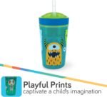 Nuby All in One Snack Bowl and No Spill Soft Straw Cup - Snack N' Sip Colors and Prints May Vary - Holds: 4.5 oz Container with Lid and 9 oz/ 270 ml Straw Cup (12 Months +) - Image 8