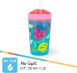 Nuby All in One Snack Bowl and No Spill Soft Straw Cup - Snack N' Sip Colors and Prints May Vary - Holds: 4.5 oz Container with Lid and 9 oz/ 270 ml Straw Cup (12 Months +) - Image 9