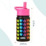 Wildkin Kids 14oz Stainless Steel Water Bottle – BPA-Free, Leakproof, Insulated, Easy-Clean - Rainbow Hearts - Image 5