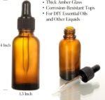 4 Pack, 1 oz Thick Dark Amber Glass Dropper Bottles with 1 Funnels & 4 Labels - 30ml Tincture Bottles with Eye Dropper - Leakproof Essential Oils Bottle - Storage and Travel for Beauty or Health - Image 5